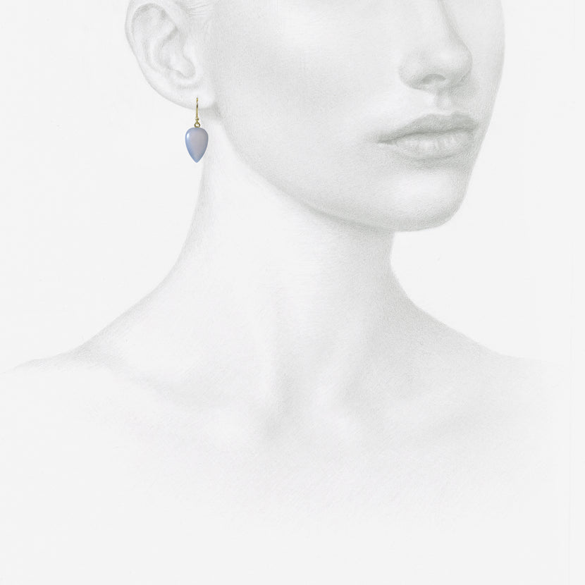TED MUEHLING 14K & BLUE CHALCEDONY ACORNS