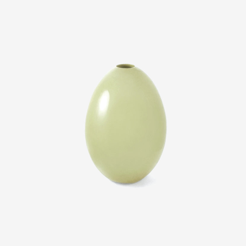 TED MUEHLING PEAR YELLOW GLAZED SMALL EGG VASE