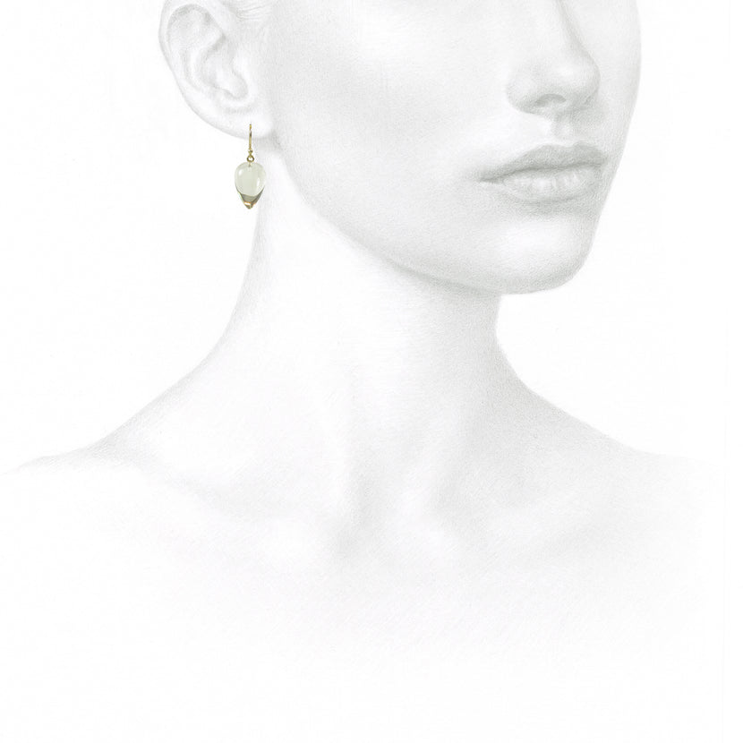 TED MUEHLING 14K & GREEN AMETHYST ACORNS
