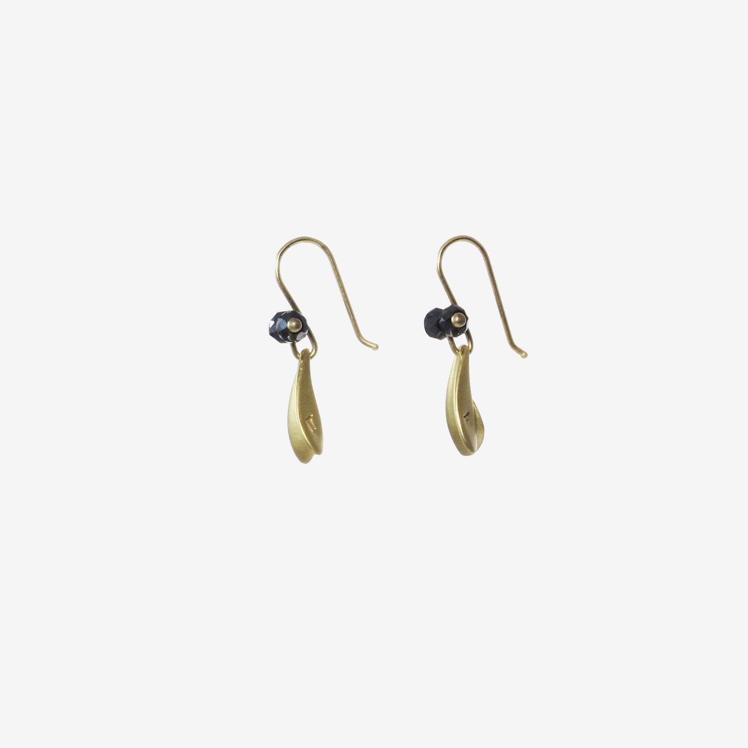 TED MUEHLING 18K YELLOW GOLD FLY WINGS WITH BLACK DIAMONDS