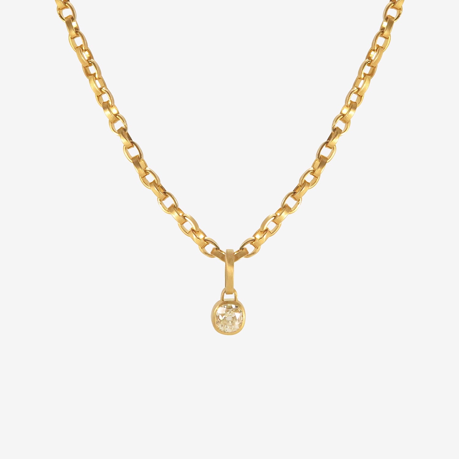 DARIUS 18K & OLD MINE CUT DIAMOND PENDANT, 1.09CT