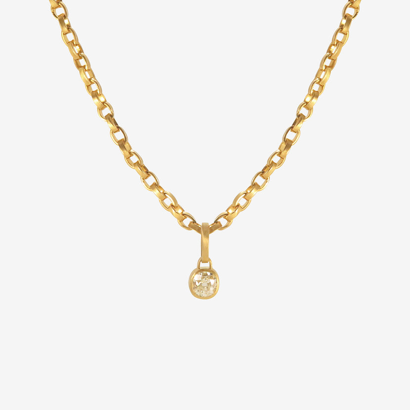 DARIUS 18K & OLD MINE CUT DIAMOND PENDANT, 1.09CT