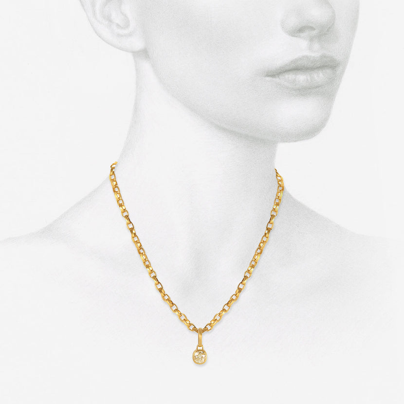 DARIUS 18K & OLD MINE CUT DIAMOND PENDANT, 1.09CT