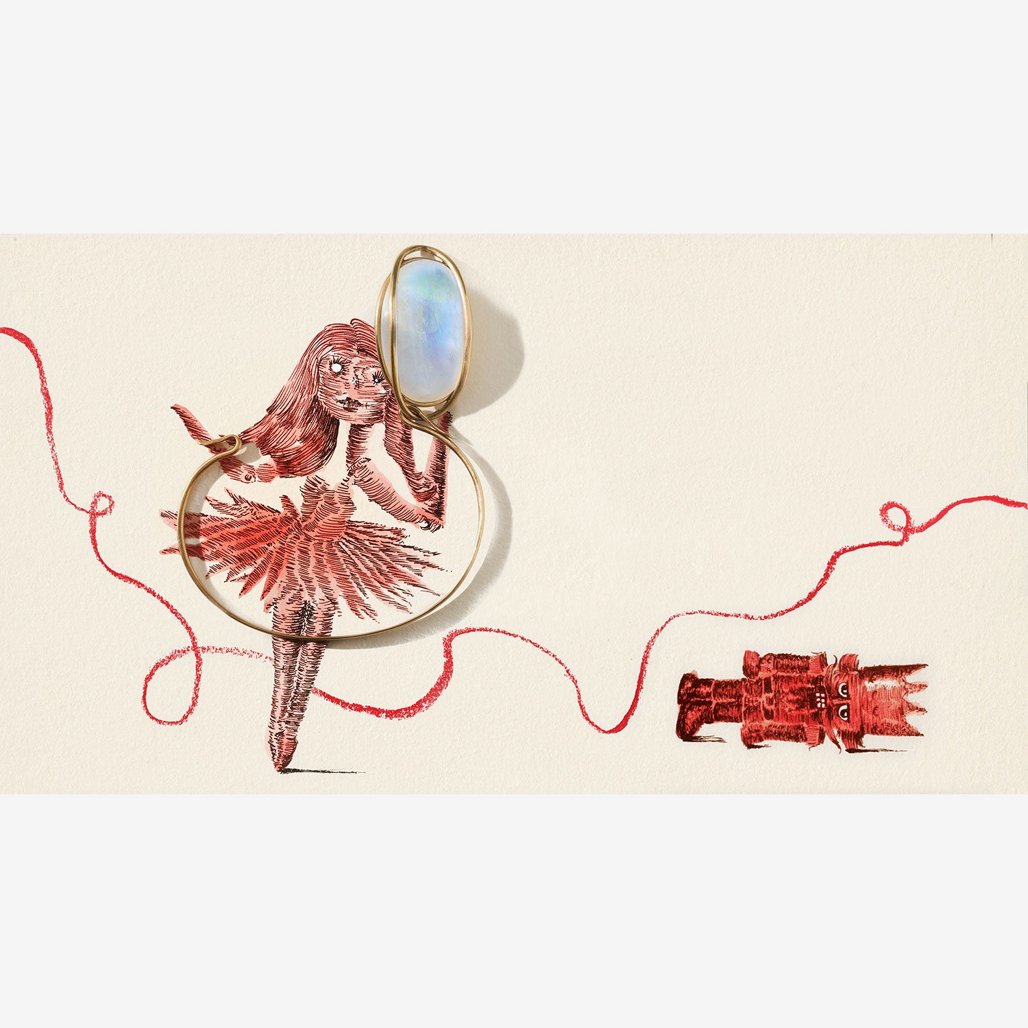 TED MUEHLING 18K & MOONSTONE BRACELET