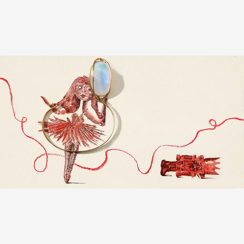 TED MUEHLING 18K & MOONSTONE BRACELET