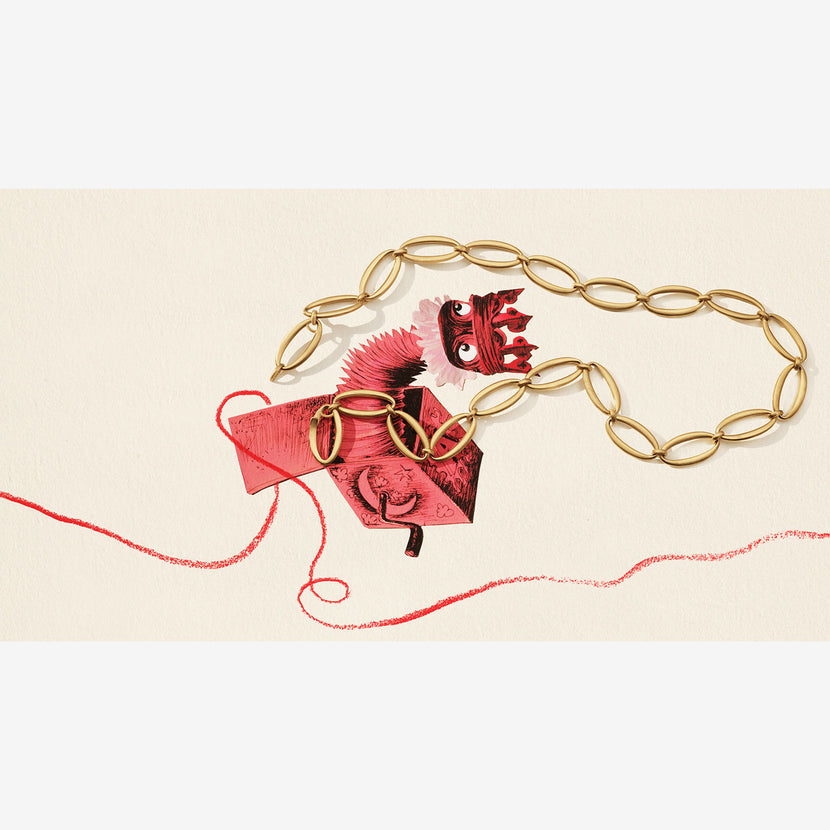 NICOLE LANDAW 14K BOLD OVAL LINK CHAIN NECKLACE