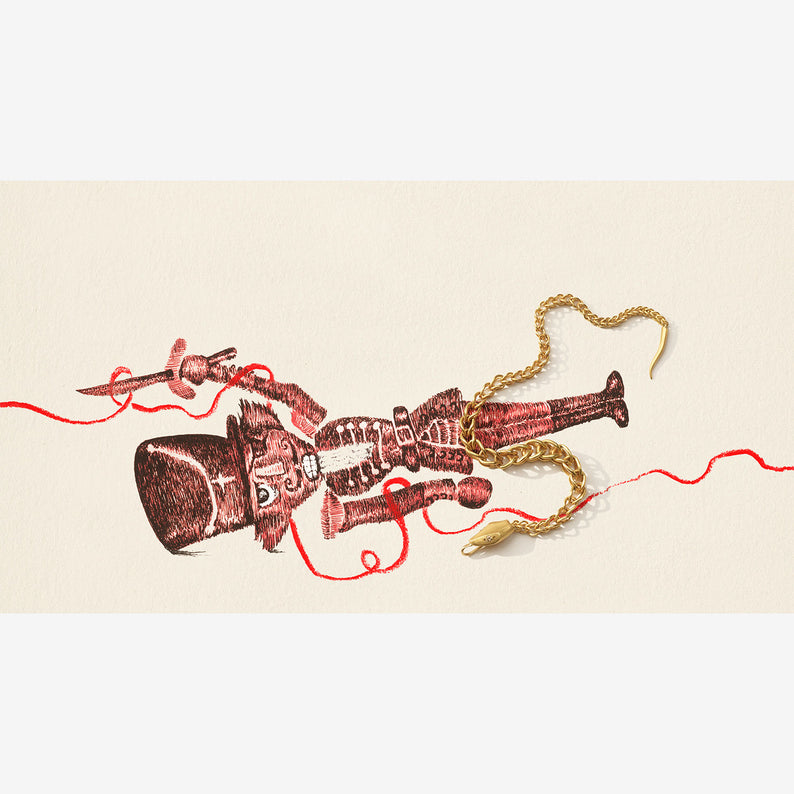 GABRIELLA KISS 22K SNAKE CHAIN BRACELET WITH CHAMPAGNE DIAMONDS