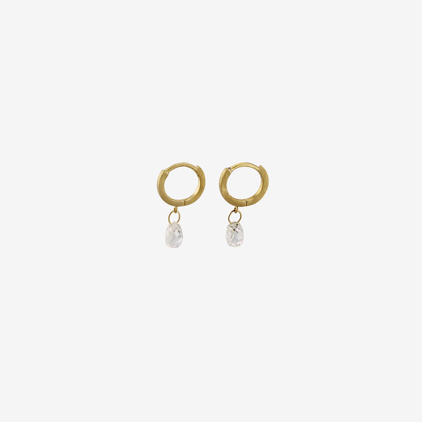 DARIUS 18K 6.5MM FAIRY HOOPS WITH DIAMOND BRIOLETTES, 1.25CT