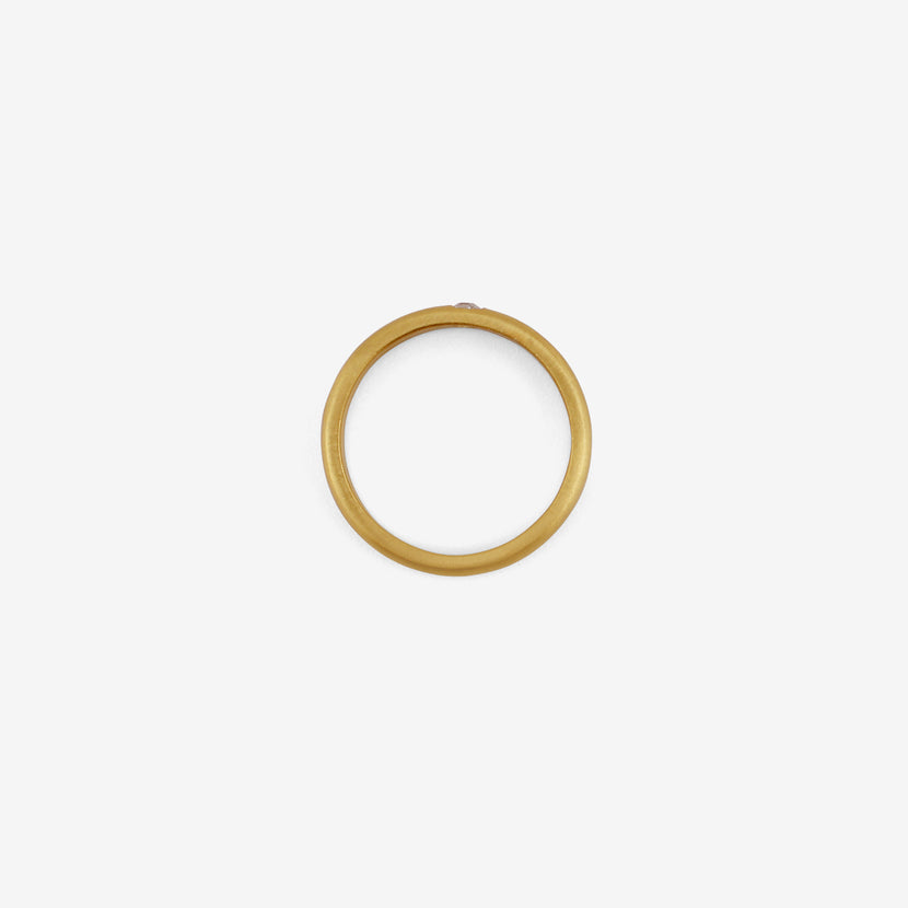 DARIUS 18K & SINGLE DIAMOND SIGNATURE BAND, .06CT