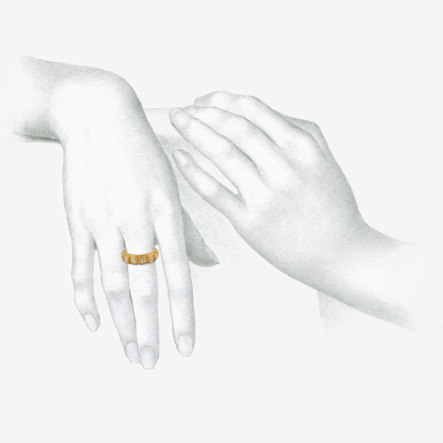 DARIUS 20K & DIAMOND ZIGGURAT ETERNITY BAND, 2.43CT