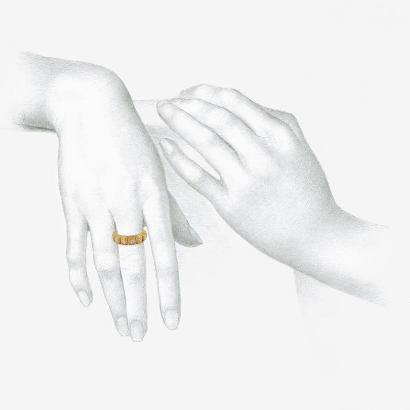 DARIUS 20K & DIAMOND ZIGGURAT ETERNITY BAND, 2.43CT