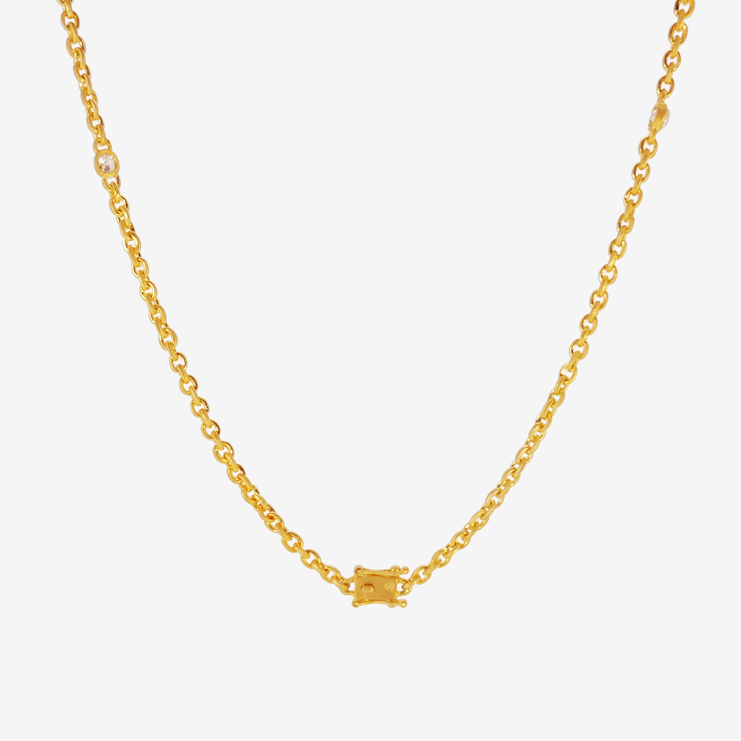 DARIUS 18K FAIRY CHAIN NECKLACE WITH ANTIQUE DIAMONDS, 2.21CT