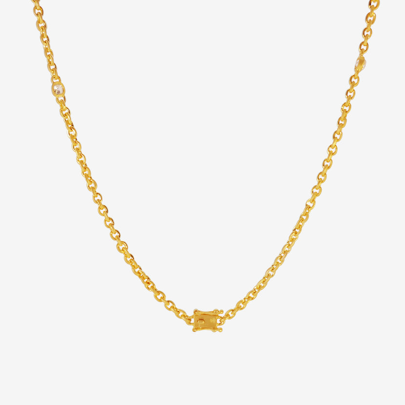 DARIUS 18K FAIRY CHAIN NECKLACE WITH ANTIQUE DIAMONDS, 2.21CT