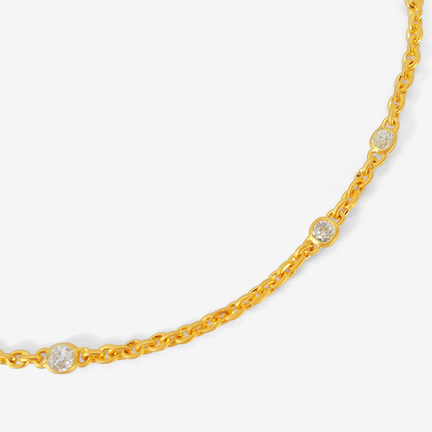 DARIUS 18K FAIRY CHAIN NECKLACE WITH ANTIQUE DIAMONDS, 2.21CT