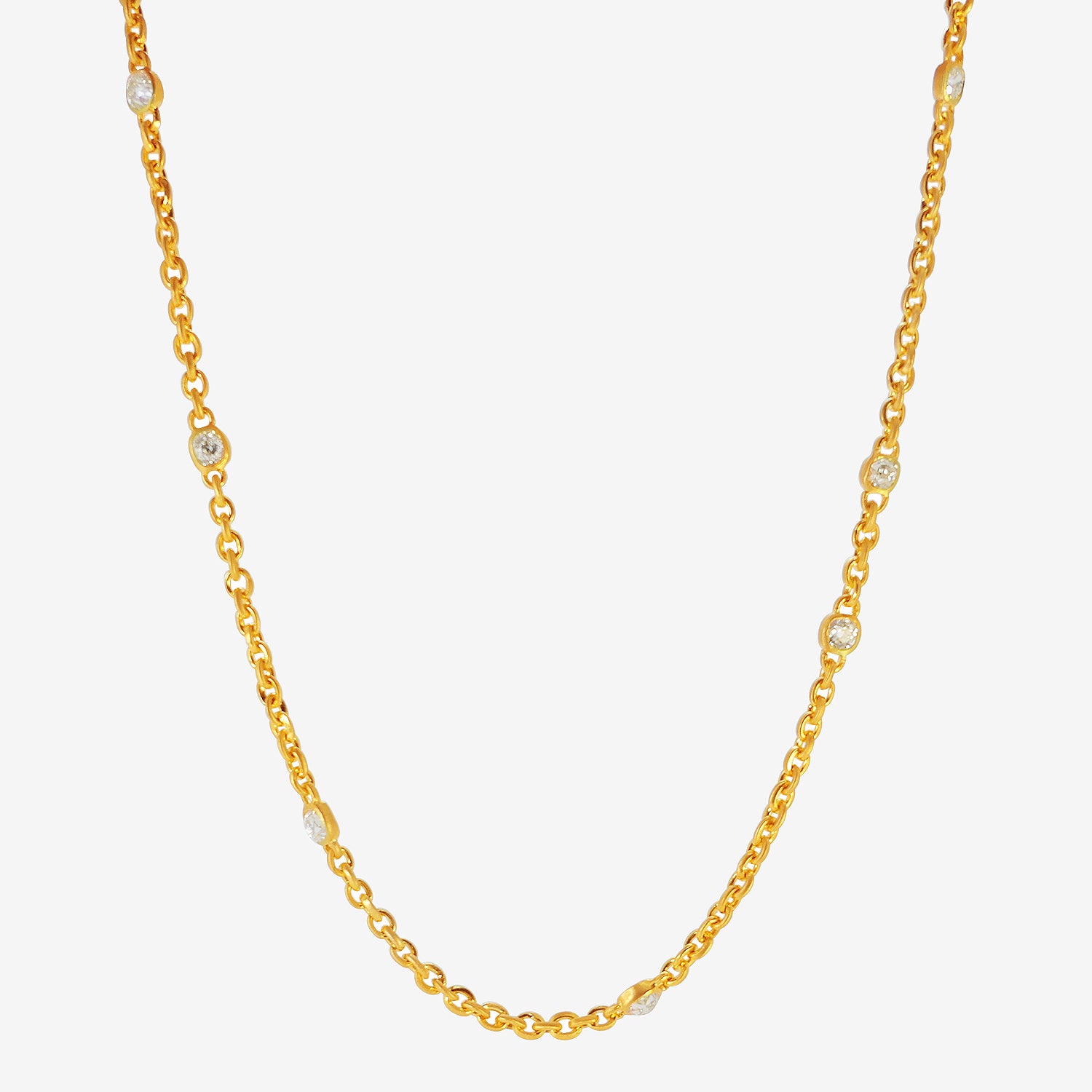 DARIUS 18K FAIRY CHAIN NECKLACE WITH ANTIQUE DIAMONDS, 2.21CT