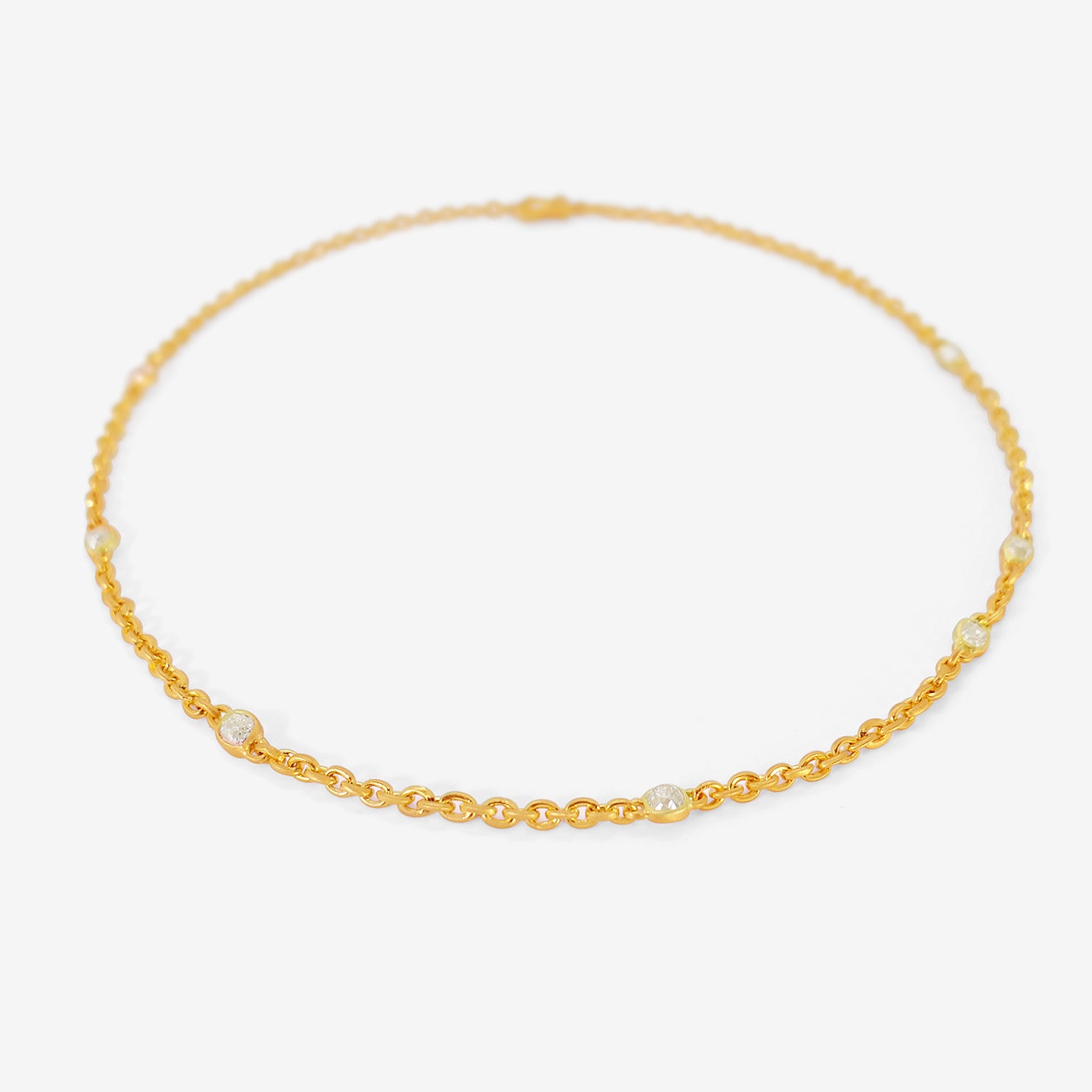 DARIUS 18K FAIRY CHAIN NECKLACE WITH ANTIQUE DIAMONDS, 2.21CT