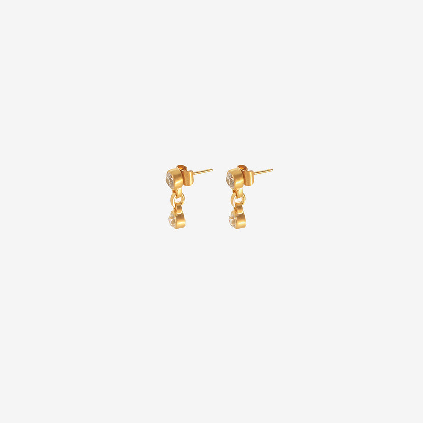 DARIUS 18K & OLD MINE CUT DIAMOND DOUBLE DROP EARRINGS, 2.38CT