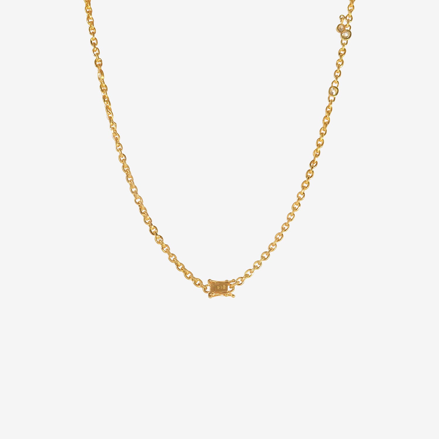 DARIUS 18K SINGLE STRAND DRAPED FAIRY CHAIN NECKLACE WITH DIAMONDS, 2.25CT