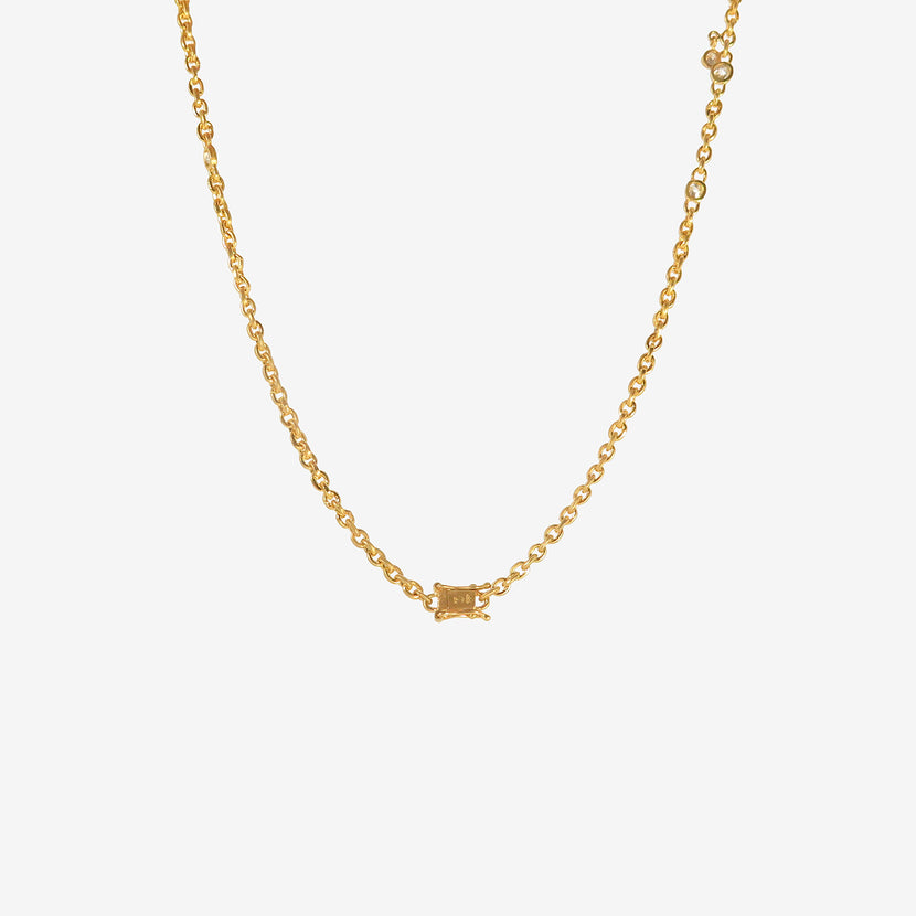 DARIUS 18K SINGLE STRAND DRAPED FAIRY CHAIN NECKLACE WITH DIAMONDS, 2.25CT