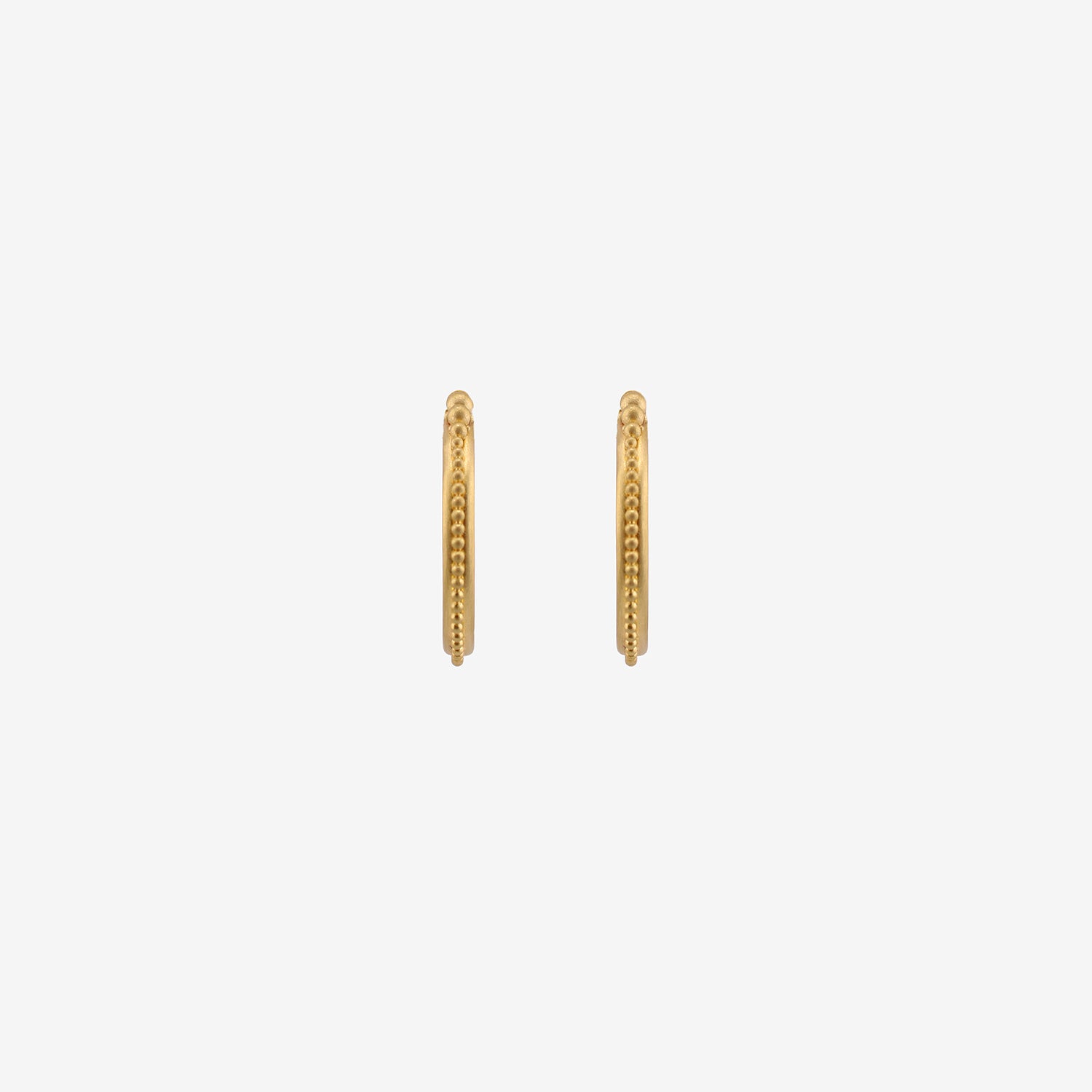 DENISE BETESH 22K 18MM GRANULE HOOPS ON POSTS