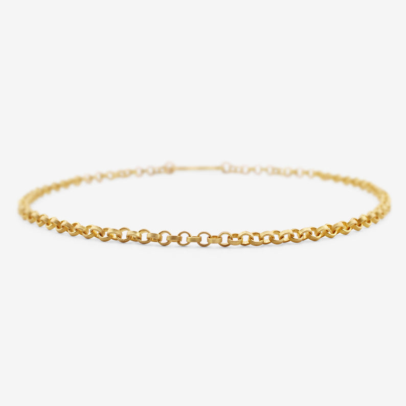 DENISE BETESH 22K 5MM FLAT ROLO CHAIN NECKLACE