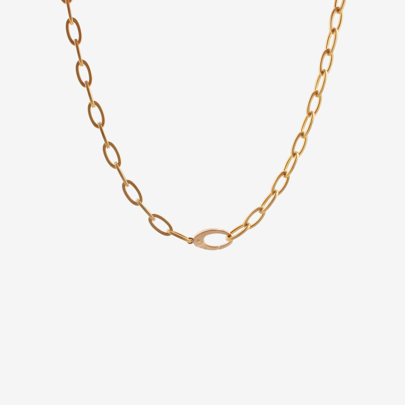 DENISE BETESH 22K OVAL FLAT LINK CHAIN NECKLACE
