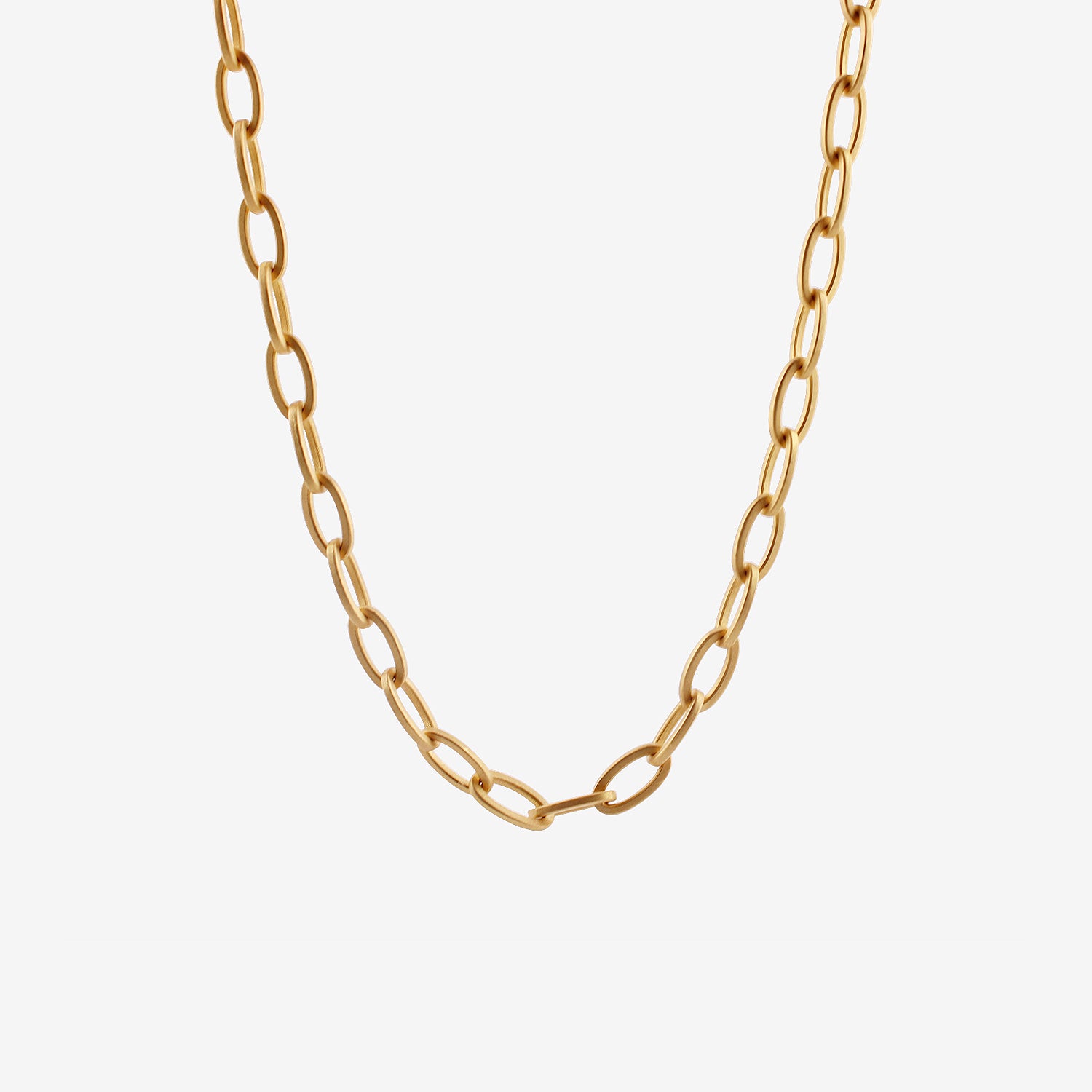 DENISE BETESH 22K OVAL FLAT LINK CHAIN NECKLACE