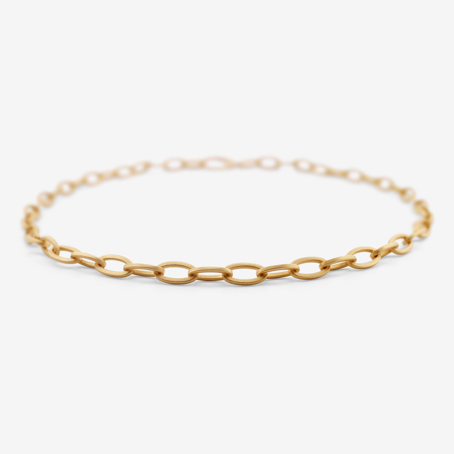 DENISE BETESH 22K OVAL FLAT LINK CHAIN NECKLACE