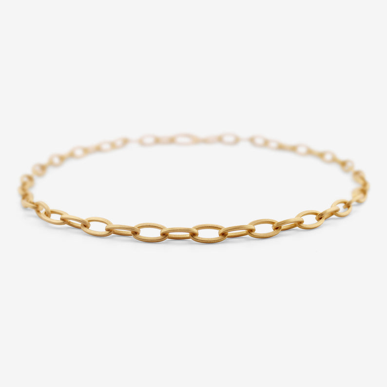 DENISE BETESH 22K OVAL FLAT LINK CHAIN NECKLACE