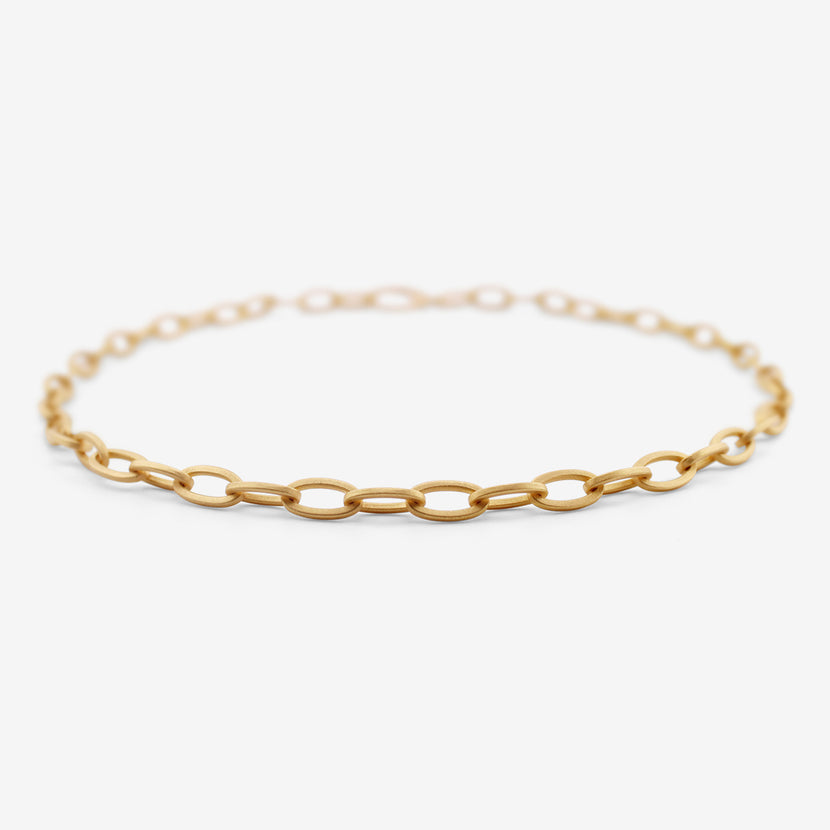 DENISE BETESH 22K OVAL FLAT LINK CHAIN NECKLACE