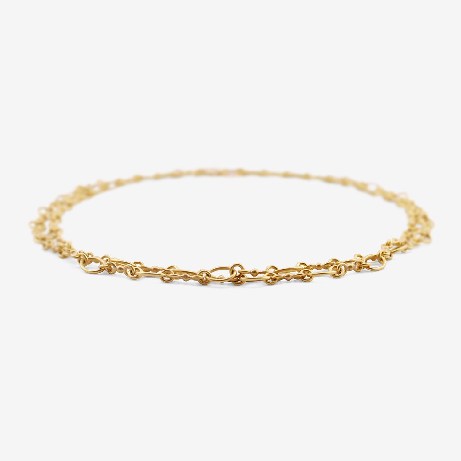 DENISE BETESH 22K OVAL LONG LINK & SINGLE BALL LINK CHAIN NECKLACE