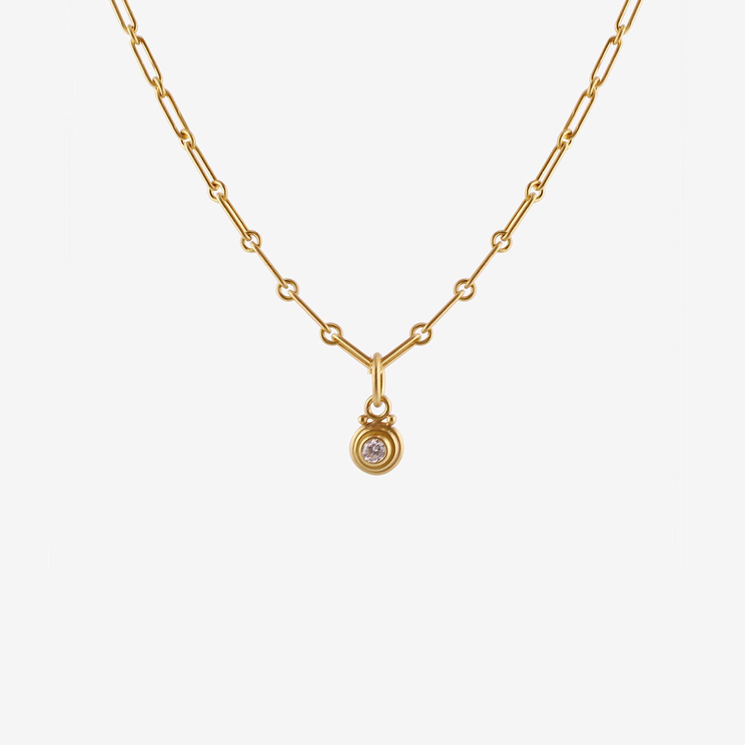 DENISE BETESH 22K & ROUND WHITE DIAMOND RIPPLE PENDANT, .25CT