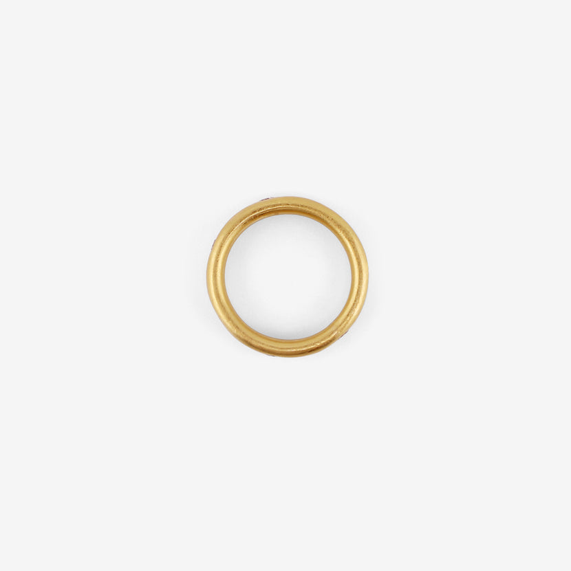 DENISE BETESH 22K 5MM DOUBLE BAND WITH FLUSH-SET CHAMPAGNE DIAMONDS, .7CT