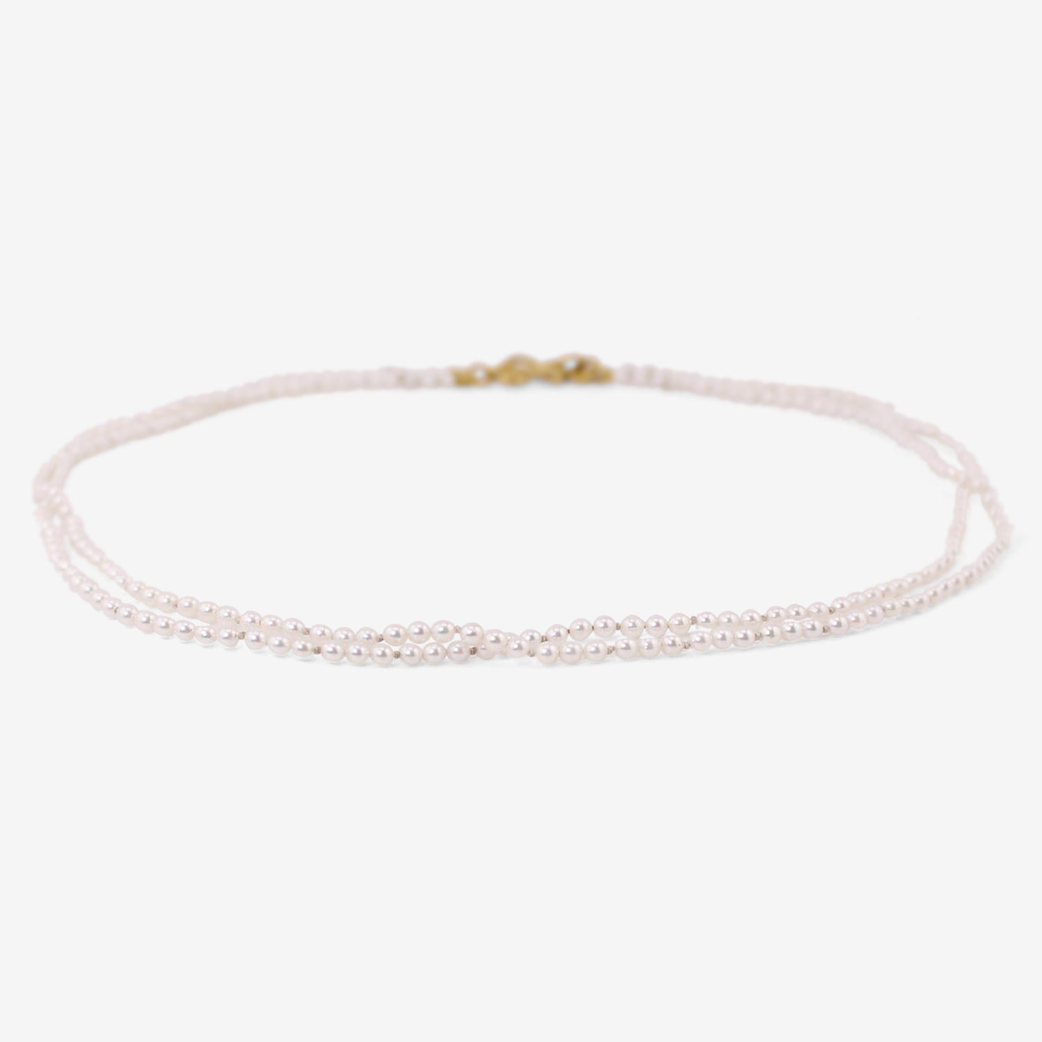 DENISE BETESH 22K & JAPANESE AKOYA PEARL DOUBLE STRAND NECKLACE.