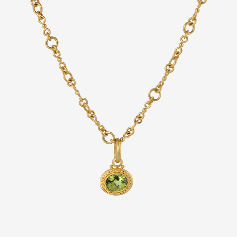 DENISE BETESH 22K & PERIDOT GRANULATED PENDANT, 1.6CT