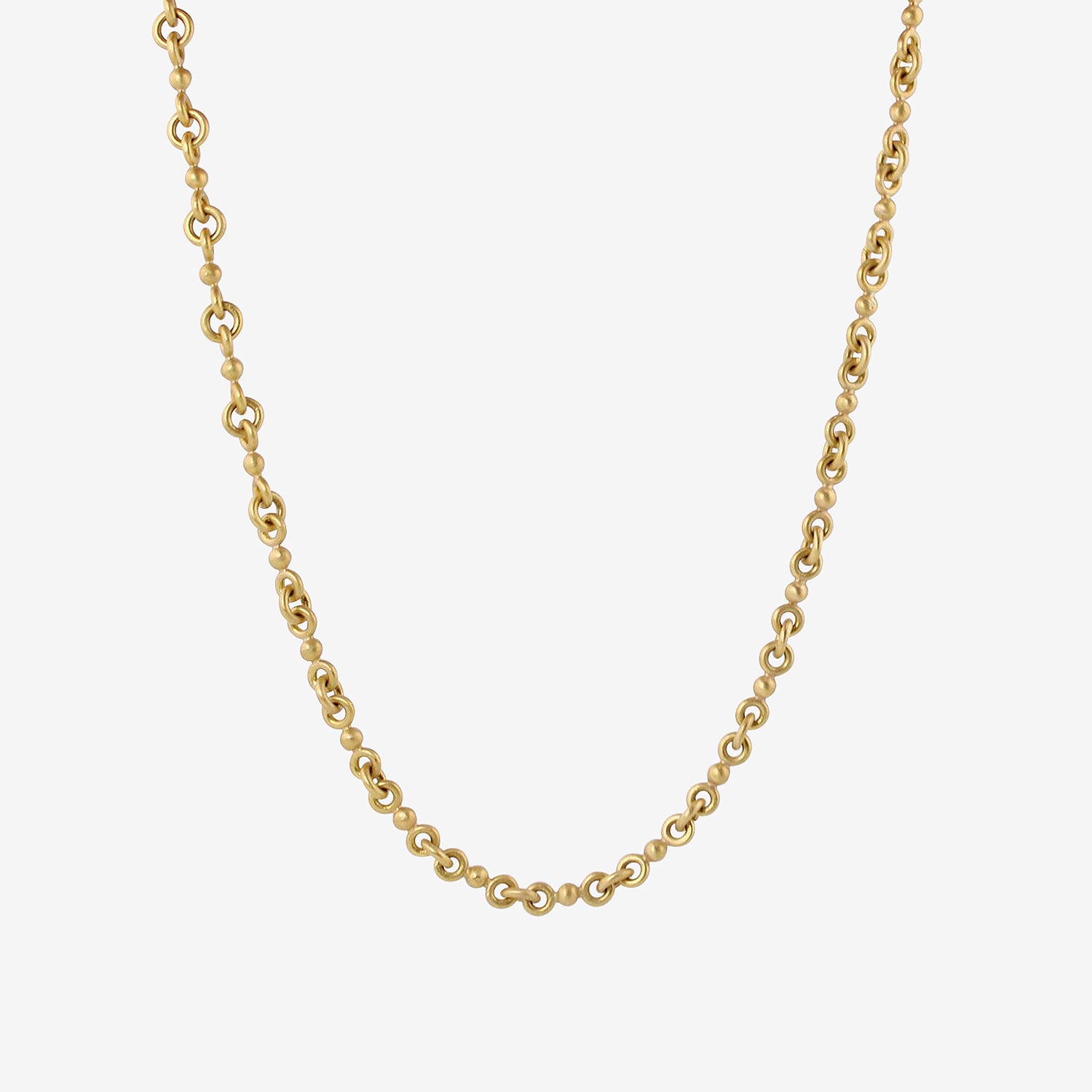 DENISE BETESH 22K SINGLE BALL CHAIN NECKLACE WITH DIAMOND-SET TOGGLE CLASP, .10CT