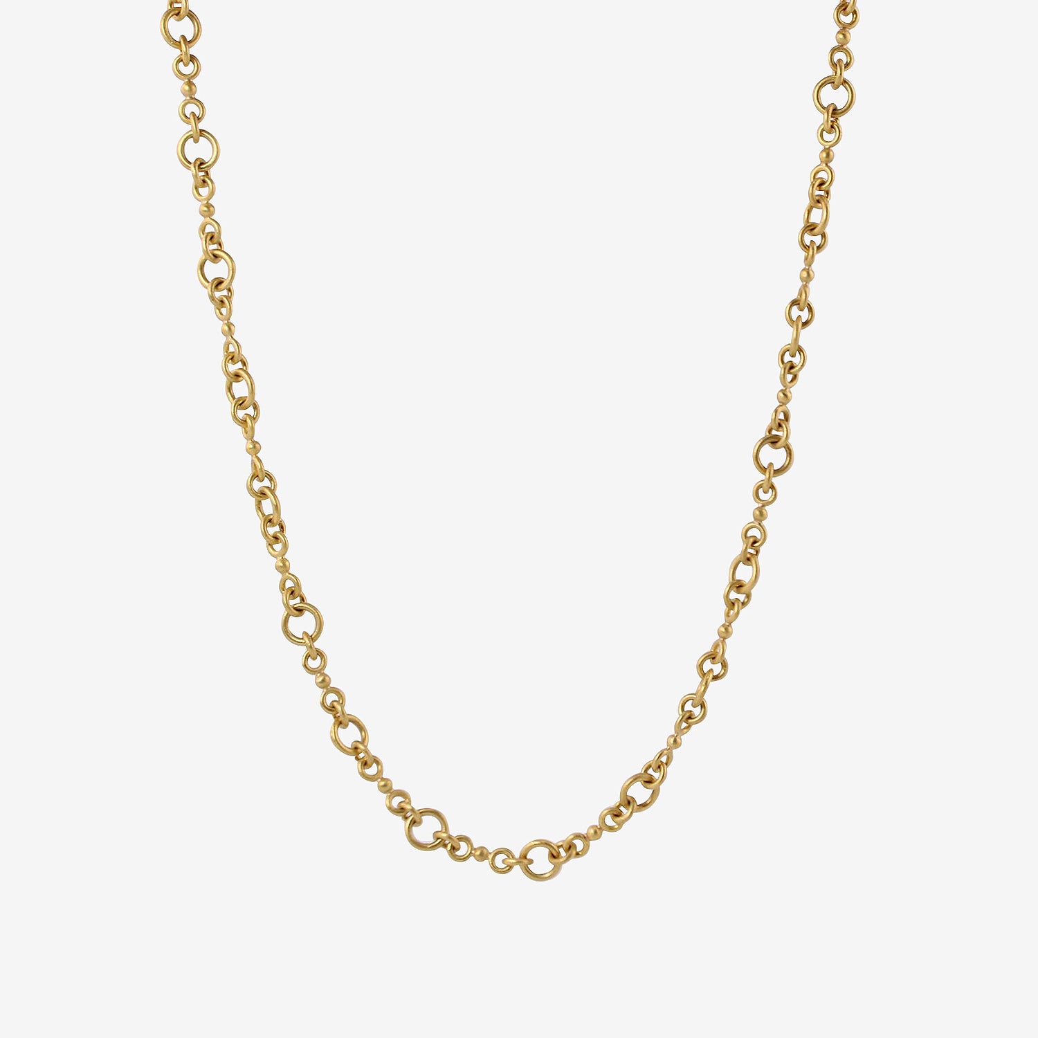 DENISE BETESH 22K VARIED LINK CHAIN NECKLACE