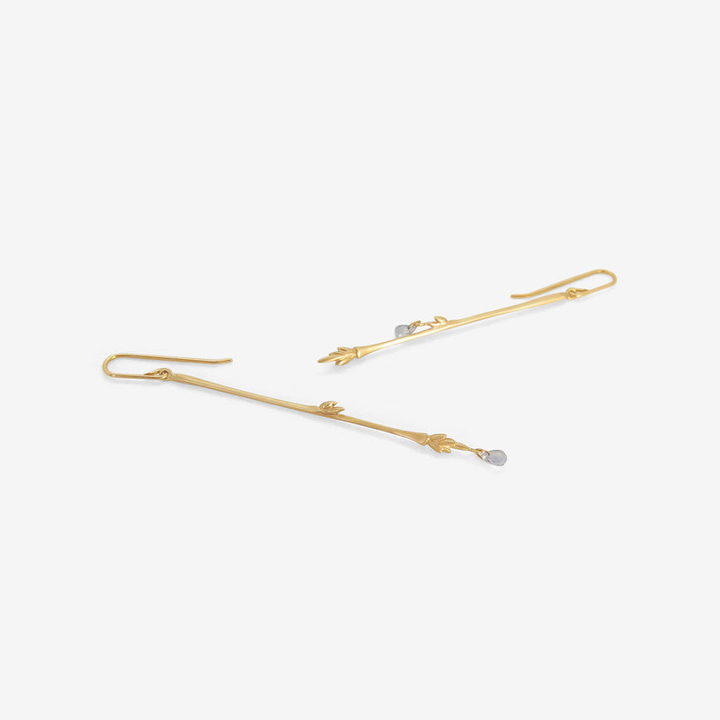 GABRIELLA KISS 10K & BLUE SAPPHIRE MEDIUM BRANCH EARRINGS