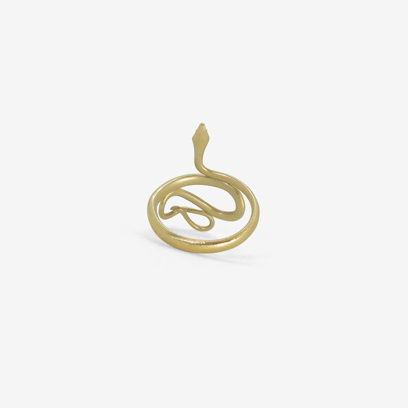 GABRIELLA KISS 14K GREEN GOLD LARGE SNAKE RING