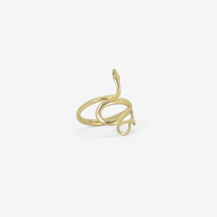 GABRIELLA KISS 14K GREEN GOLD LARGE SNAKE RING