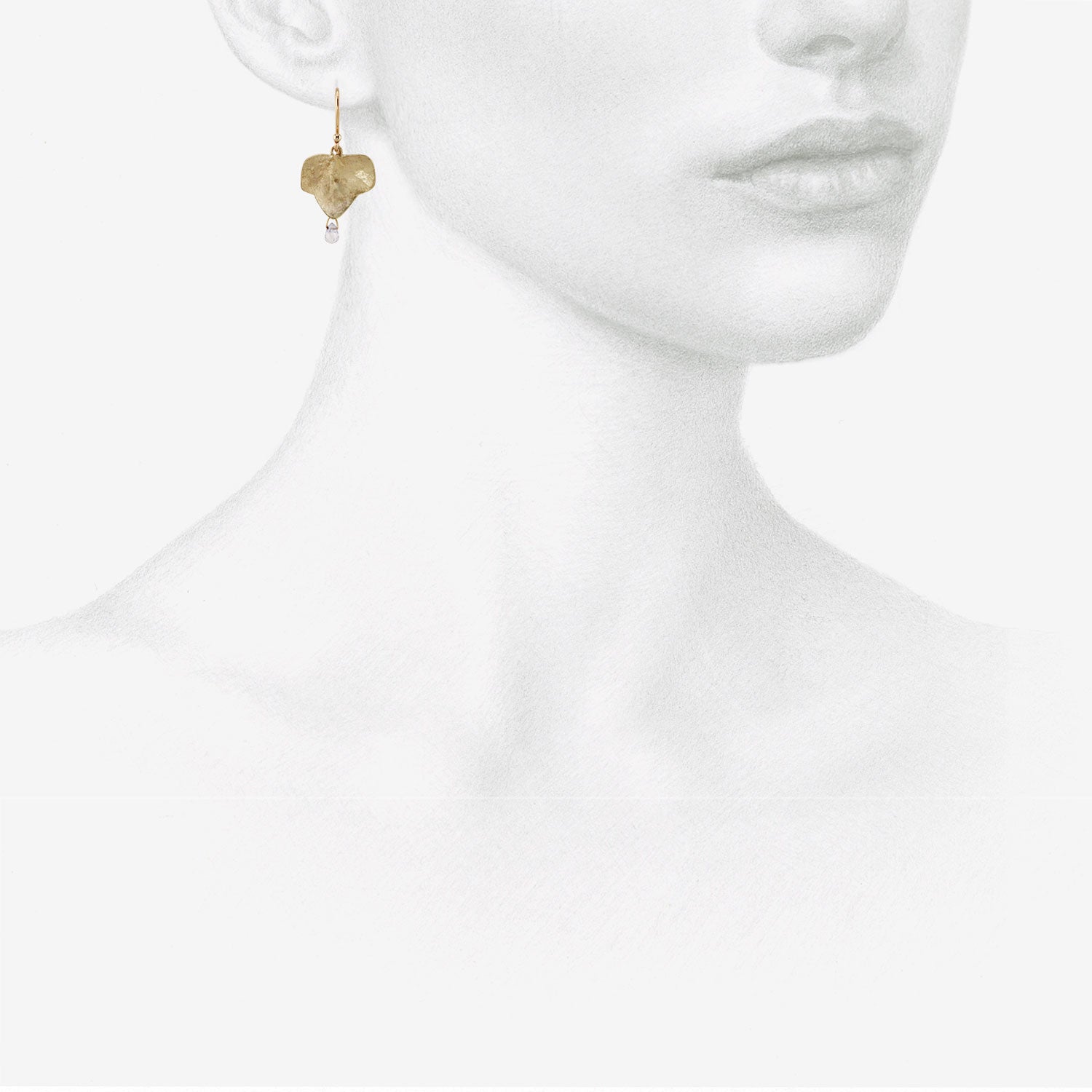 GABRIELLA KISS 14K SMALL IVY LEAF EARRINGS WITH SAPPHIRES