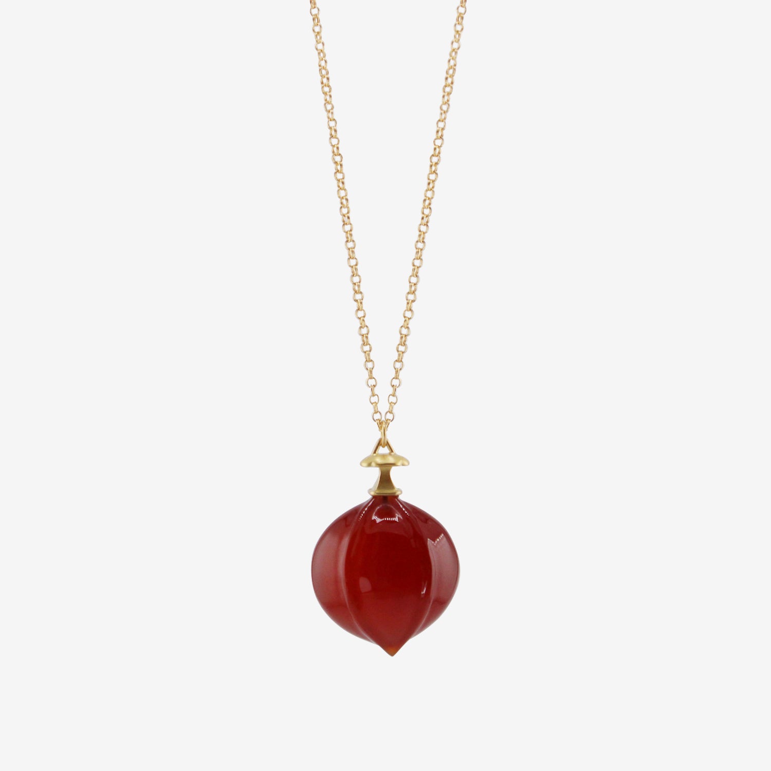 GABRIELLA KISS 18K & CARNELIAN HICKORY NUT PENDANT