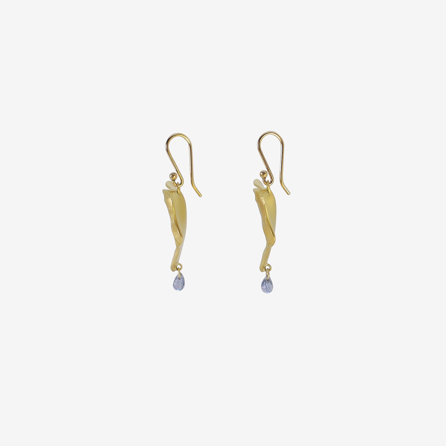 GABRIELLA KISS 18K MEDIUM IVY LEAF EARRINGS WITH SAPPHIRES