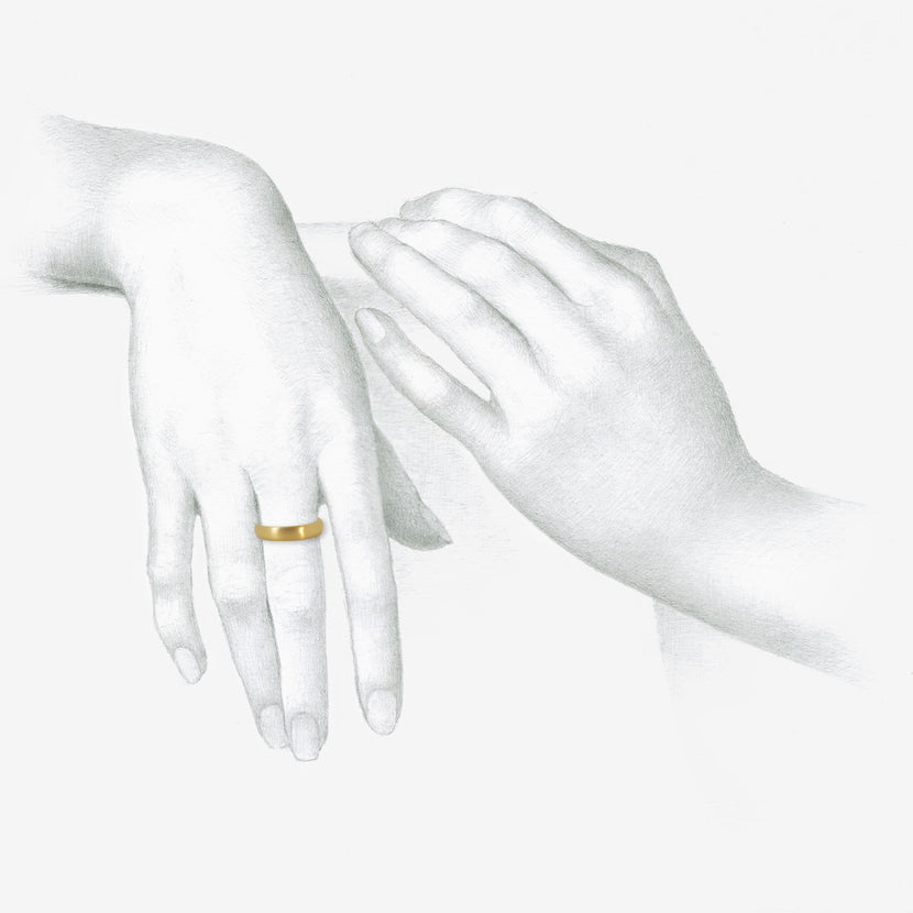 GABRIELLA KISS 18K YELLOW GOLD PERFECT BAND, SIZE 10 1/2