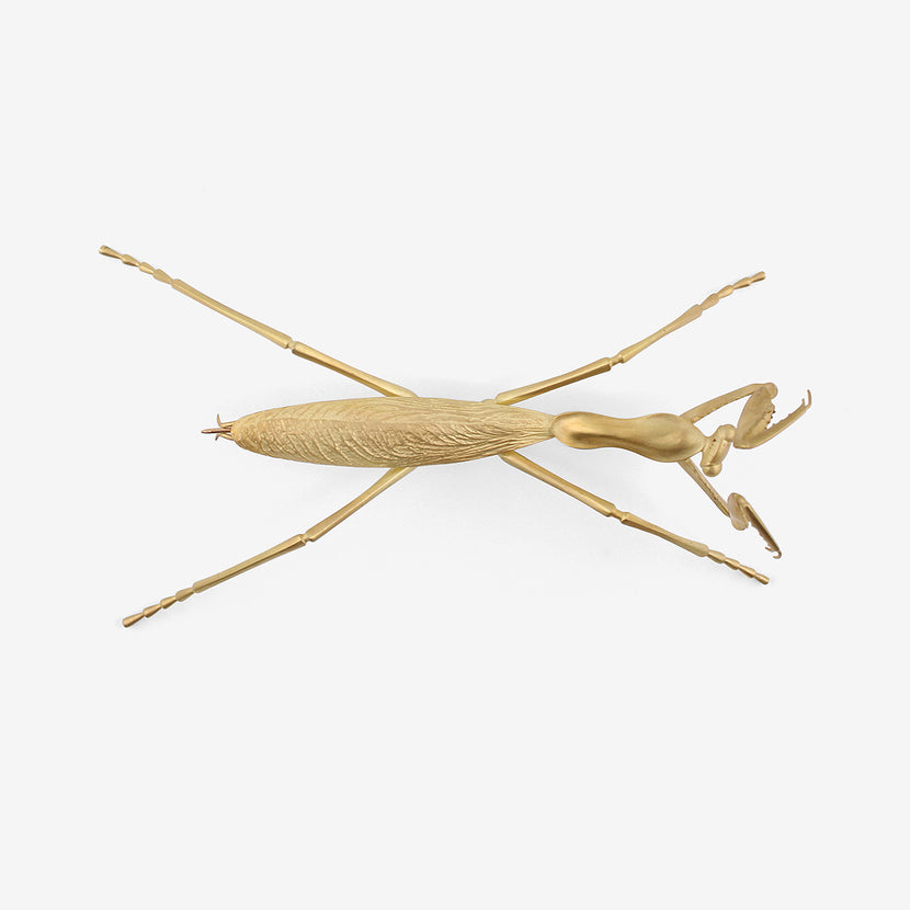 GABRIELLA KISS 18K YELLOW GOLD PRAYING MANTIS PIN