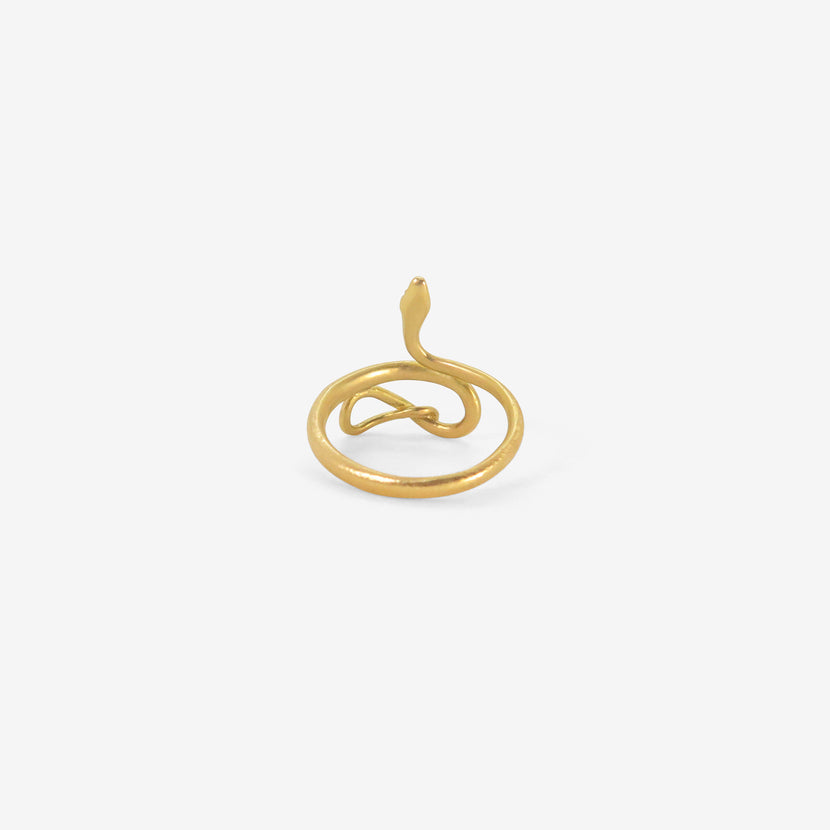 GABRIELLA KISS 18K SMALL SNAKE RING, SIZE 7