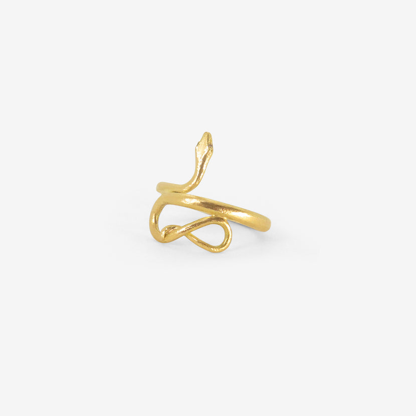 GABRIELLA KISS 18K SMALL SNAKE RING, SIZE 7