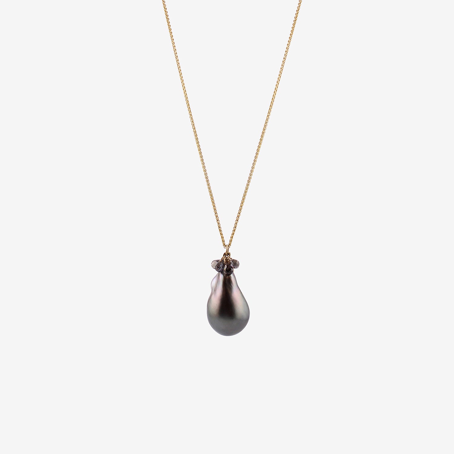 GABRIELLA KISS 18K & TAHITIAN PEARL NECKLACE WITH PURPLE SAPPHIRE BRIOLETTES