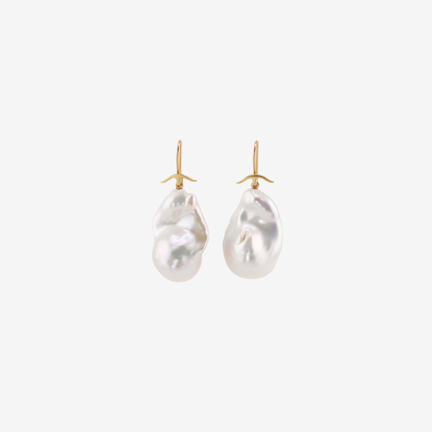 GABRIELLA KISS 18K & WHITE BAROQUE PEARL EARRINGS