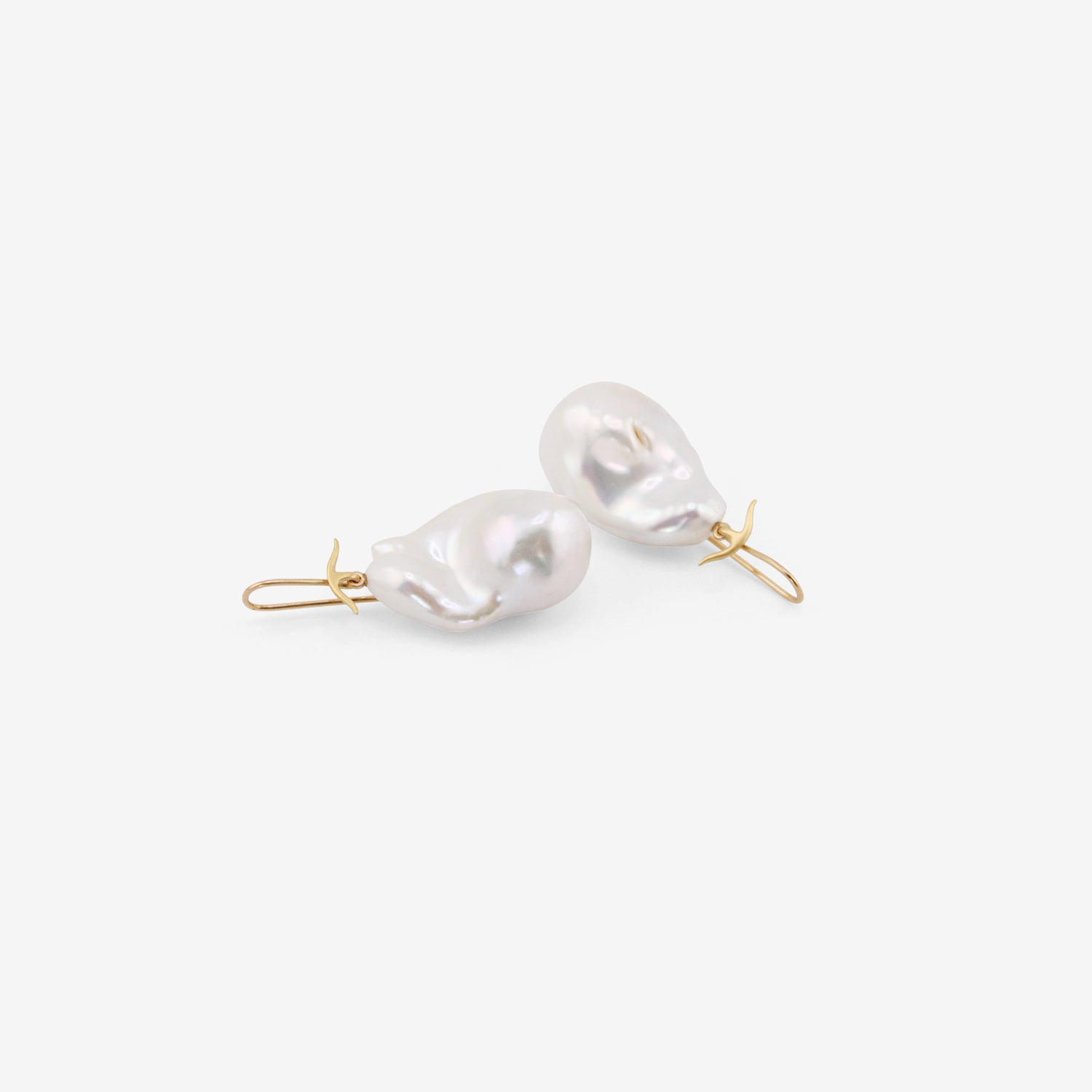 GABRIELLA KISS 18K & WHITE BAROQUE PEARL EARRINGS